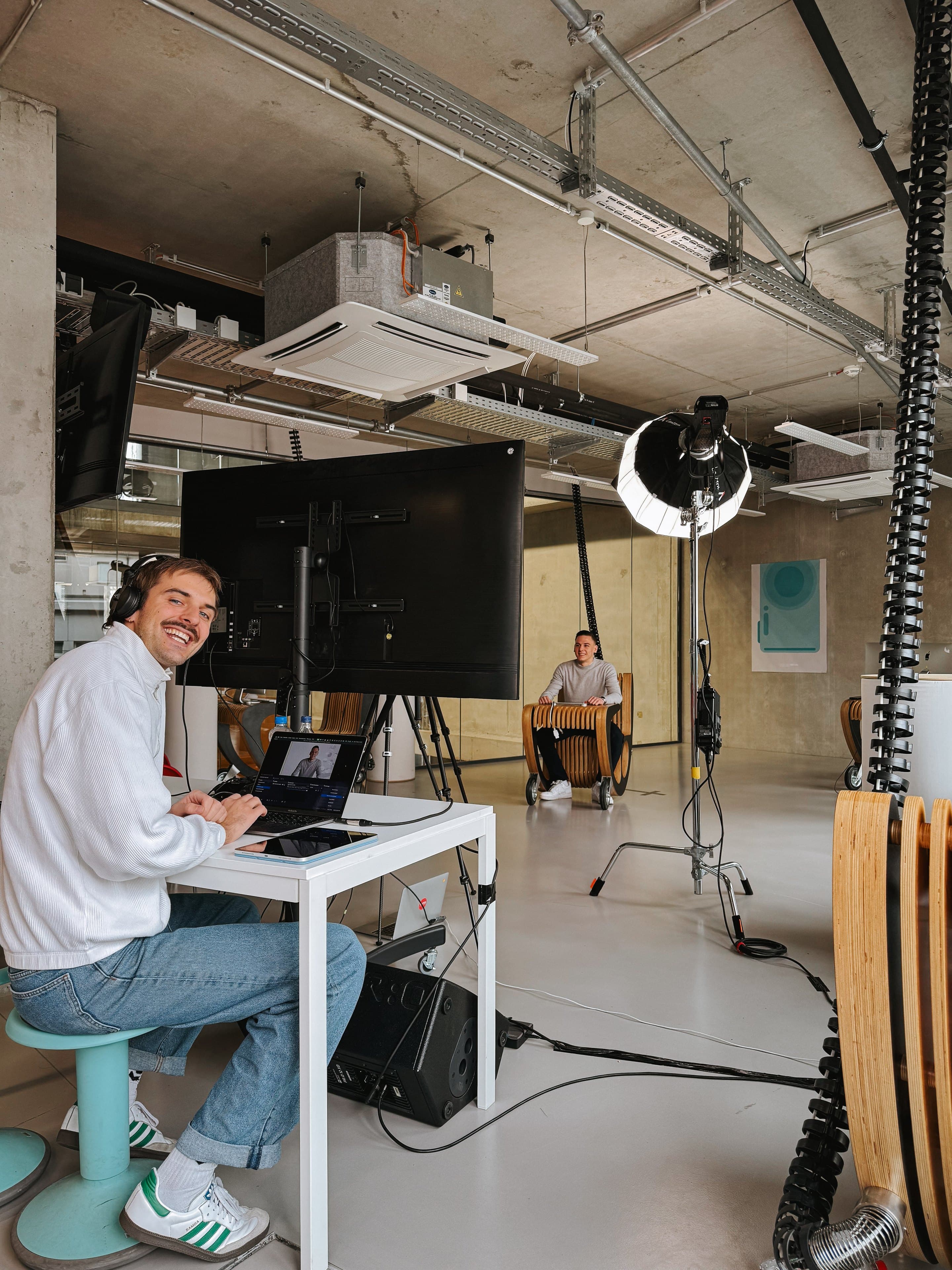 Interview-Setup beim Videodreh